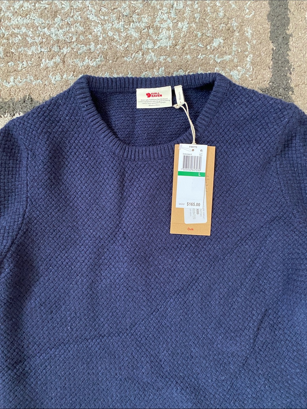 Fjallraven Ovik Structure 100% wool log sleeve sweater women’s size L - Picture 3 of 12